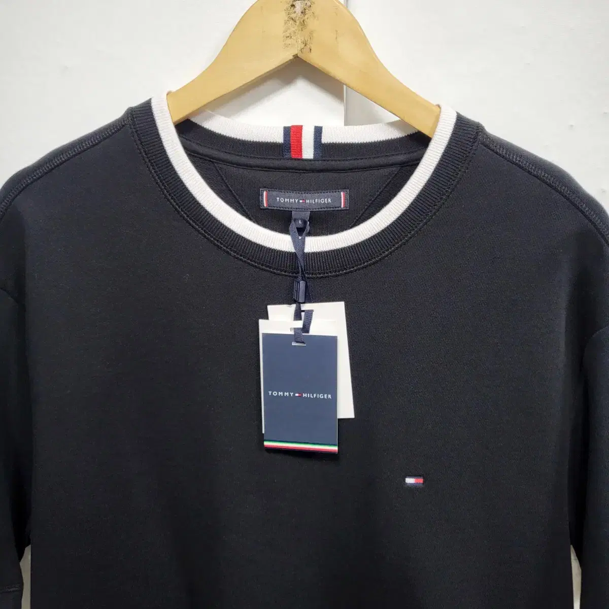 TOMMY HILFIGER 매장정품 아카이브 라운드 네이비 배색티셔츠 L