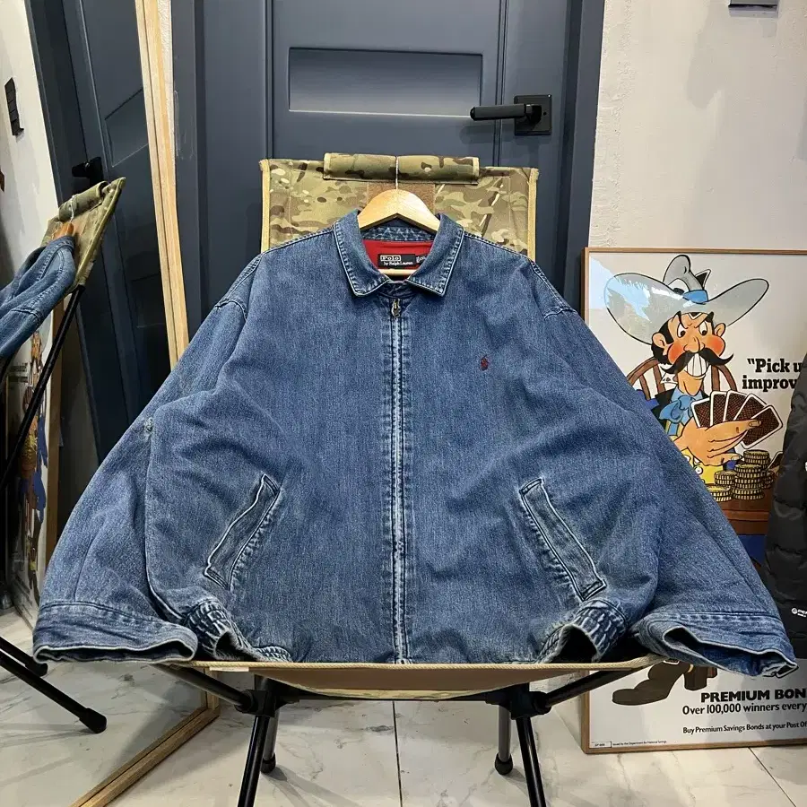 (XXLARGE)1990s POLO DENIM 폴로데님블루종자켓