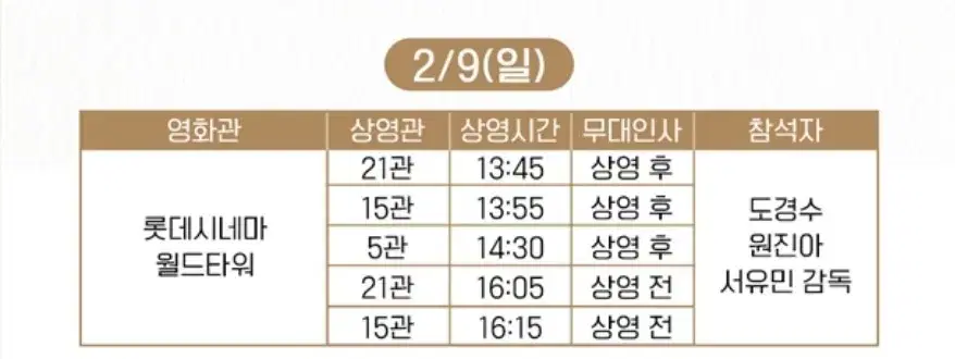 무대인사 2.9 말할수없는비밀 /  롯데시네마 월드타워