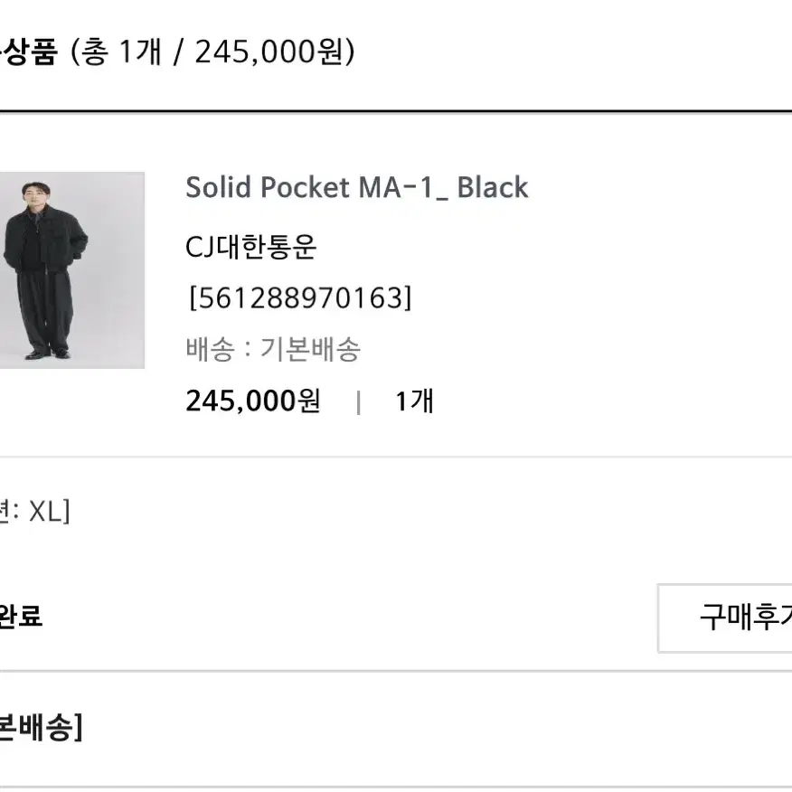 아트이프액츠 solid pocket ma-1 black XL