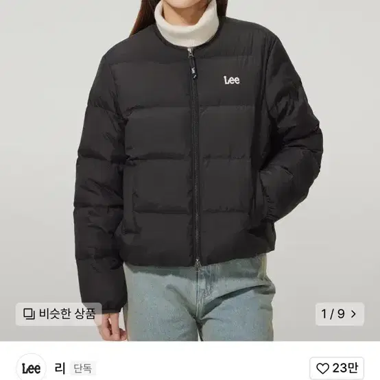 Lee 리 카라리스 미들 다운 블랙 패딩 S