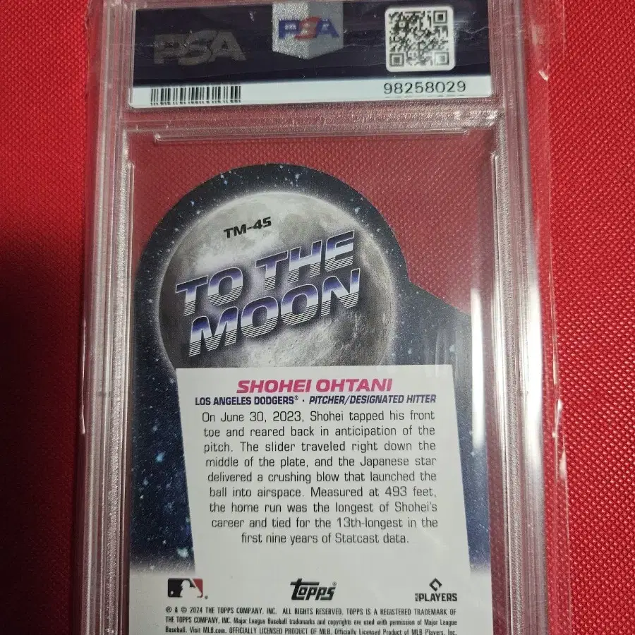 오타니 2024 Topps To The Moon PSA 9등급 카드