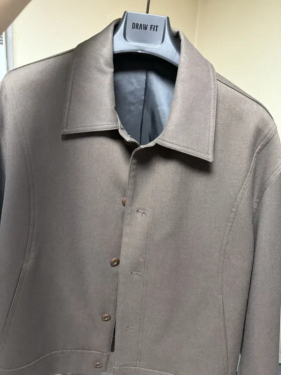 Draw-fit wool blouson brown L