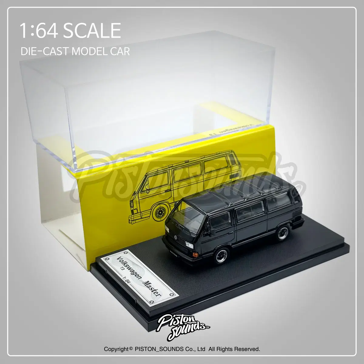 1:64스케일 다이캐스트 VW T3 멀티밴 포르쉐 B32 블랙 폭스바겐