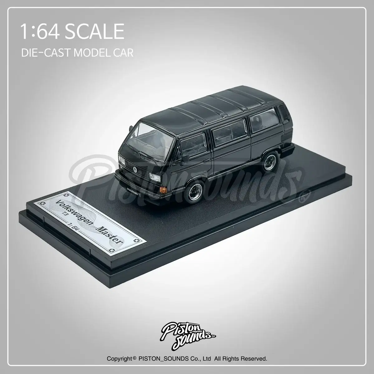 1:64스케일 다이캐스트 VW T3 멀티밴 포르쉐 B32 블랙 폭스바겐