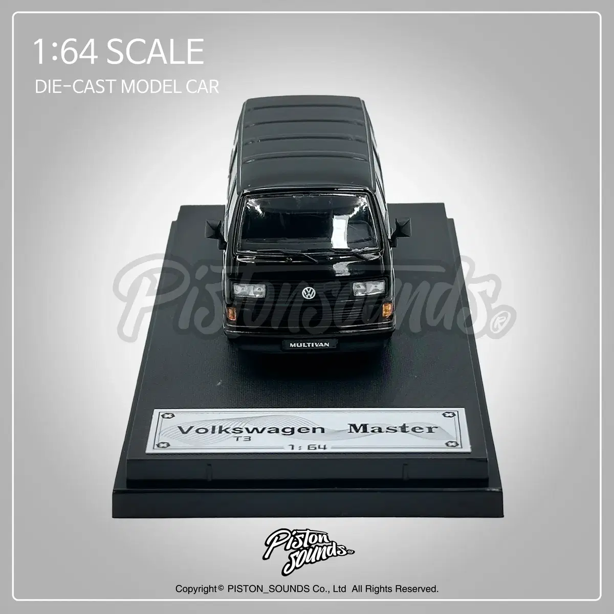 1:64스케일 다이캐스트 VW T3 멀티밴 포르쉐 B32 블랙 폭스바겐