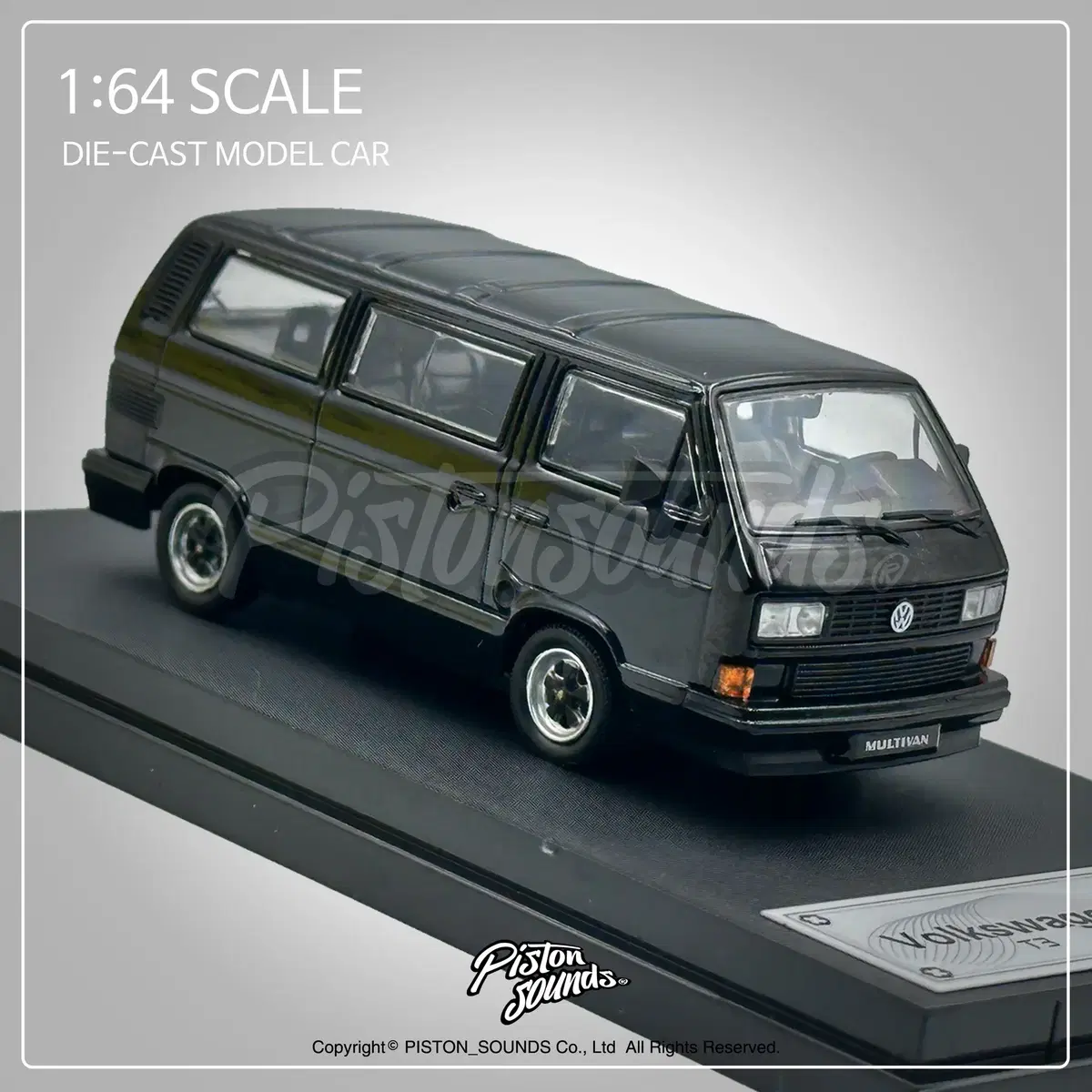 1:64스케일 다이캐스트 VW T3 멀티밴 포르쉐 B32 블랙 폭스바겐