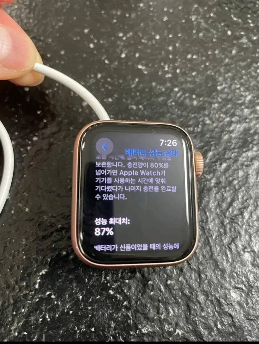 애플워치 se 40mm 배터리성능 87% 급급처