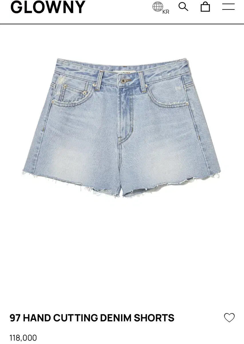 GLOWNY 97 DENIM SHORTS (글로니 데님 쇼츠)