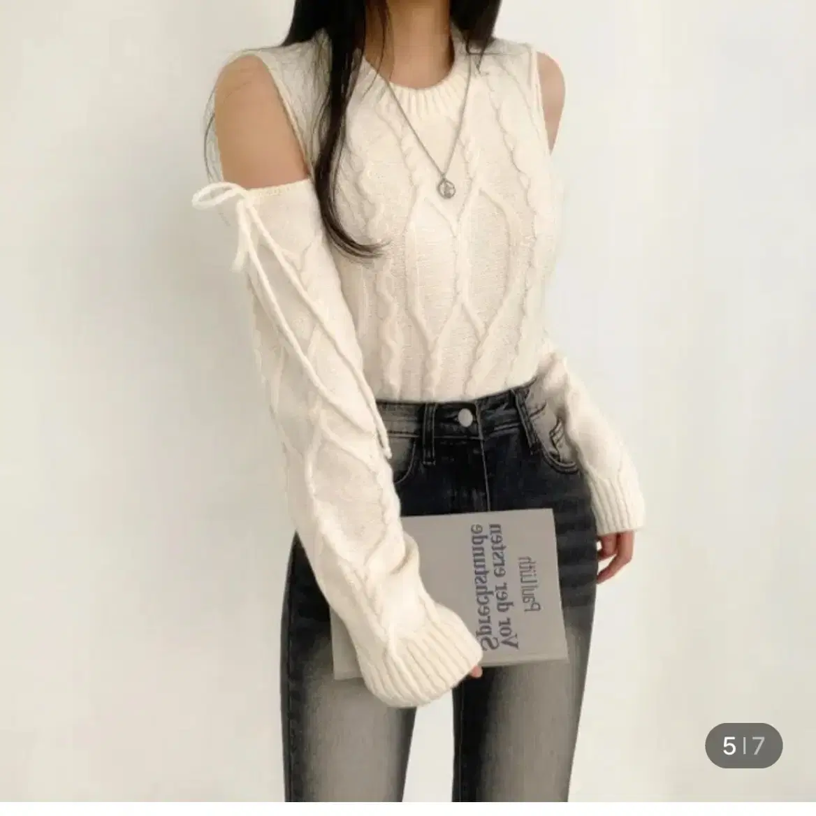 Please follow Kacy Lettering Long Off-the-Shoulder Top