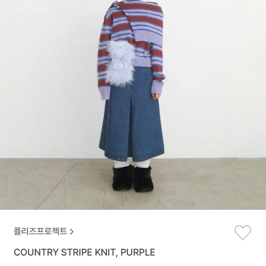 플리즈프로젝트 COUNTRY STRIPE KNIT, PURPLE