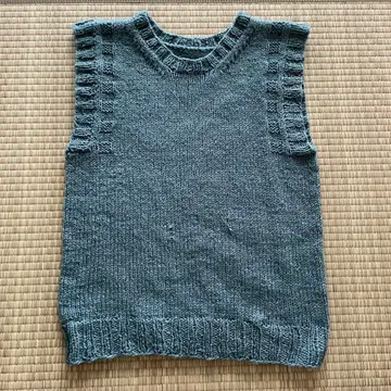 [구제 의류] 블루그린 니트 조끼 슬리브리스 캐주얼