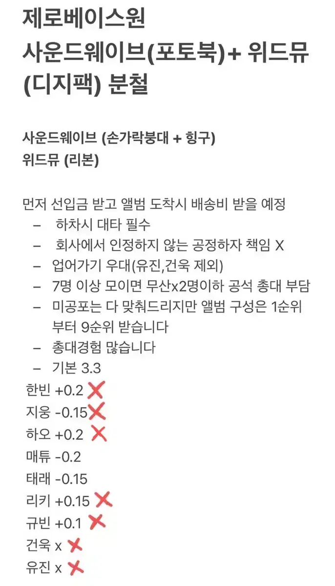 최저가)제로베이스원 5집 분철 포토북+디지팩 사운드웨이브위드뮤