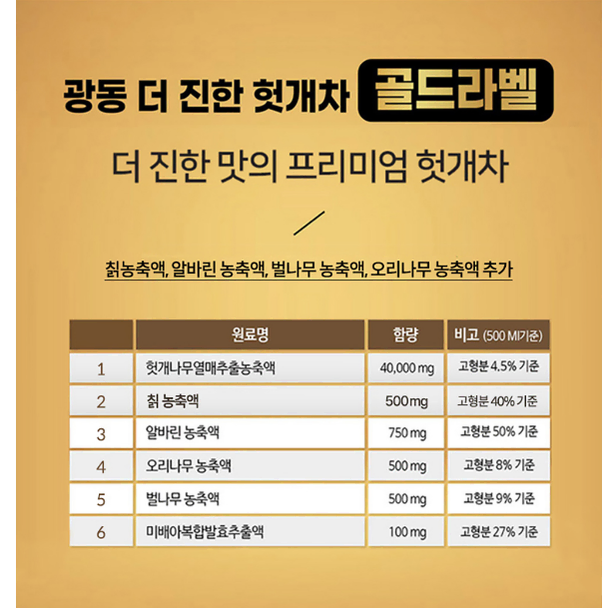 무료배송-광동 헛개차 골드라벨 500ml 18개