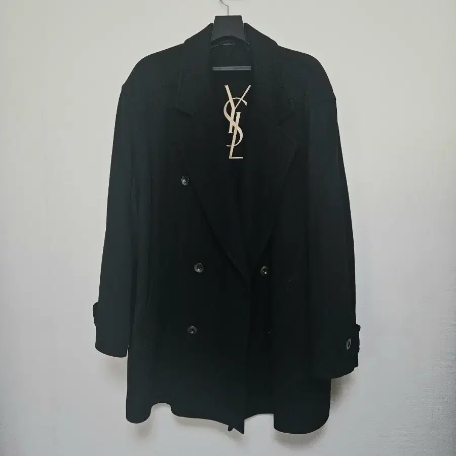 YSL 입생로랑 캐시미어 블랜디드 더블버튼 남성 코트