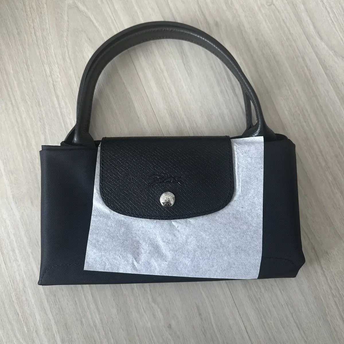 LONGCHAMP 롱샴 르 플리아쥬 그린 핸드백 M 블랙