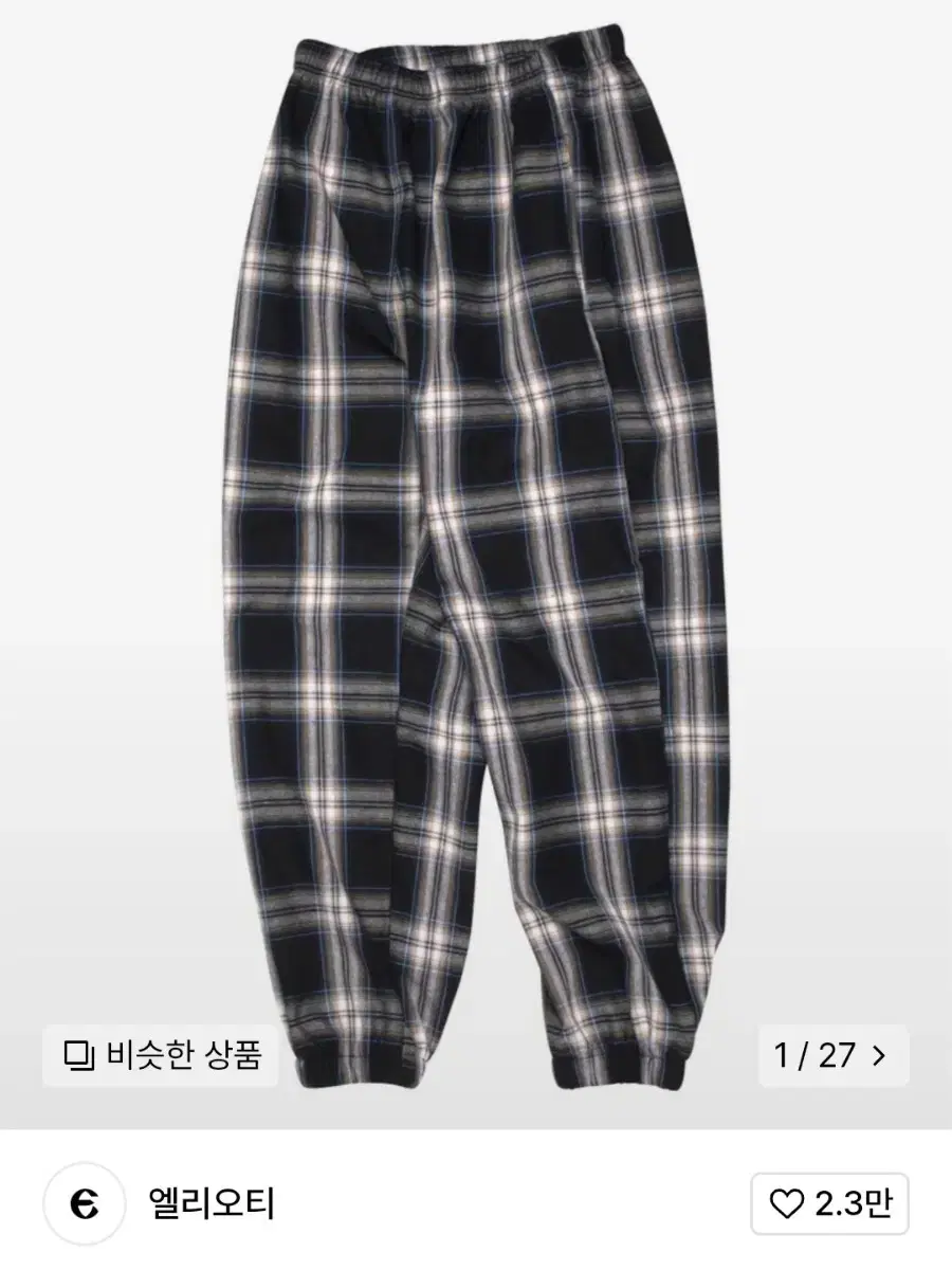 엘리오티Comfortable Check Jogger Pants_Black