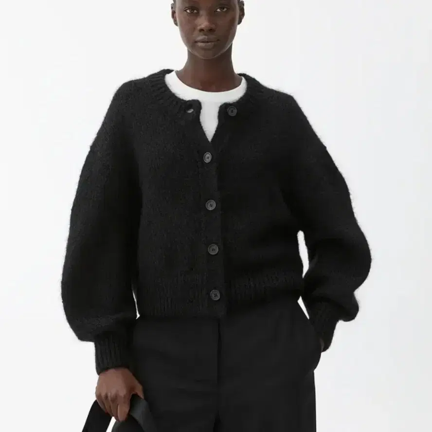 아르켓 Balloon-Sleeve Mohair Cardigan