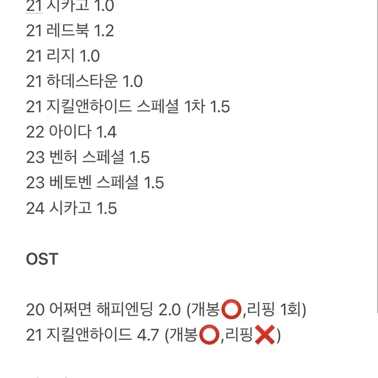 뮤지컬 시카고 2021 2024 프로그램북 플북