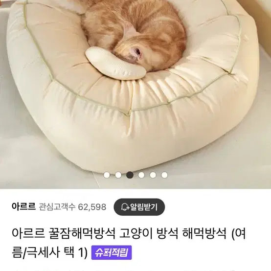 아르르 꿀잠해먹방석 아이보리+(새상품)모달 커버 블루