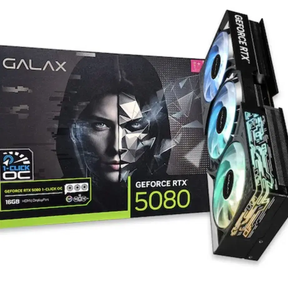 갤럭시 GALAX 지포스 RTX5080 BLACK OC D6 16GB 팝