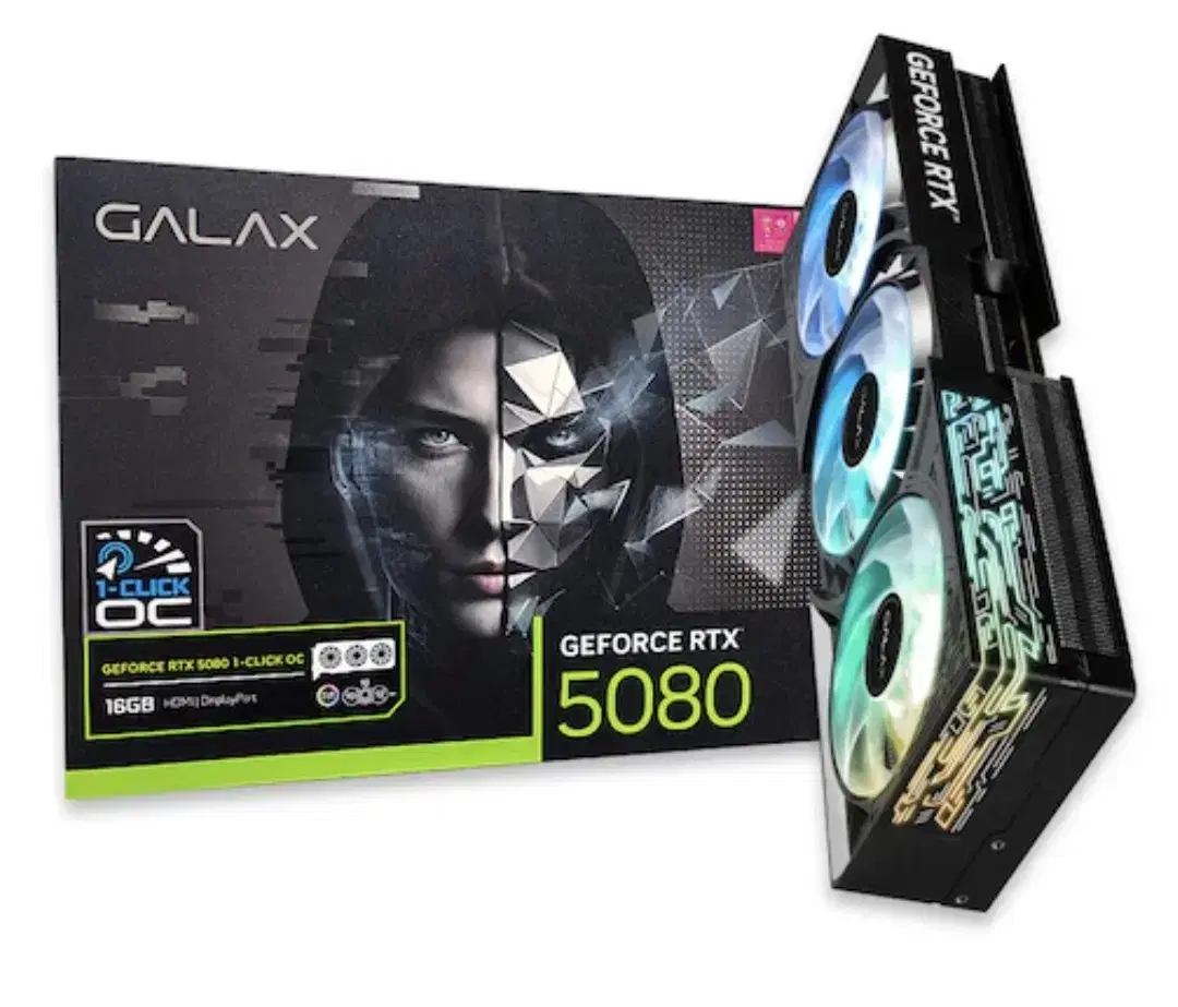 갤럭시 GALAX 지포스 RTX5080 BLACK OC D6 16GB 팝