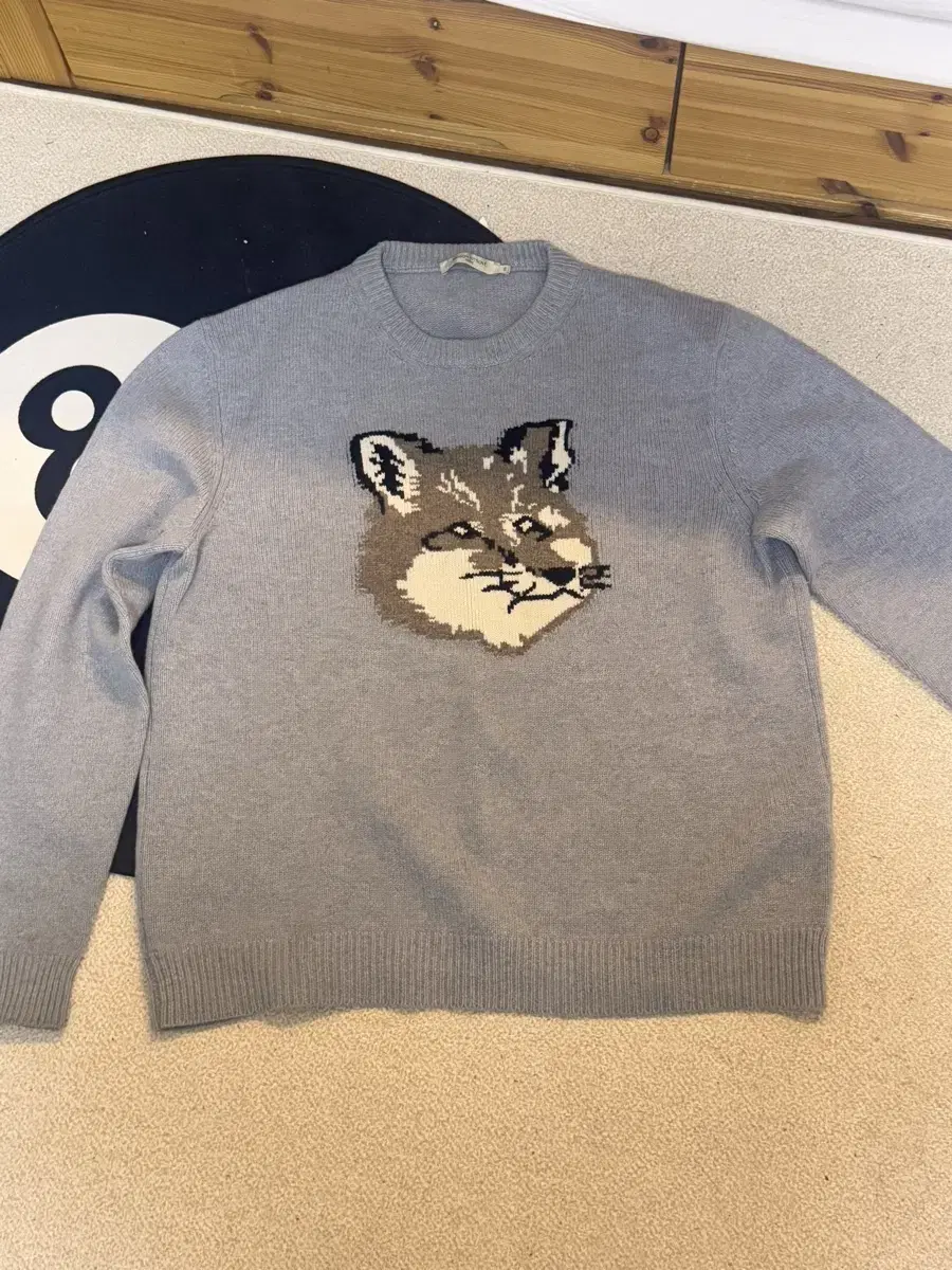 Maison Kitsune Big Fox Knit XXL 2XL Gray Sell