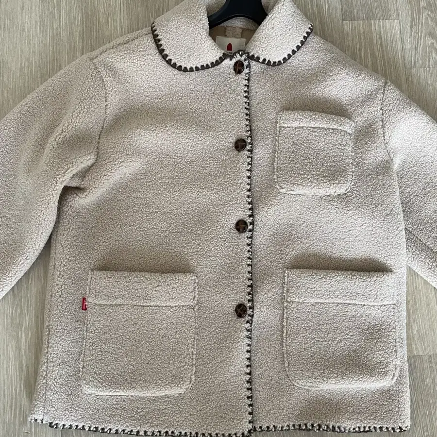 꼬모니노즈 W FLEECE HALF JACKET [BEIGE] (택포)