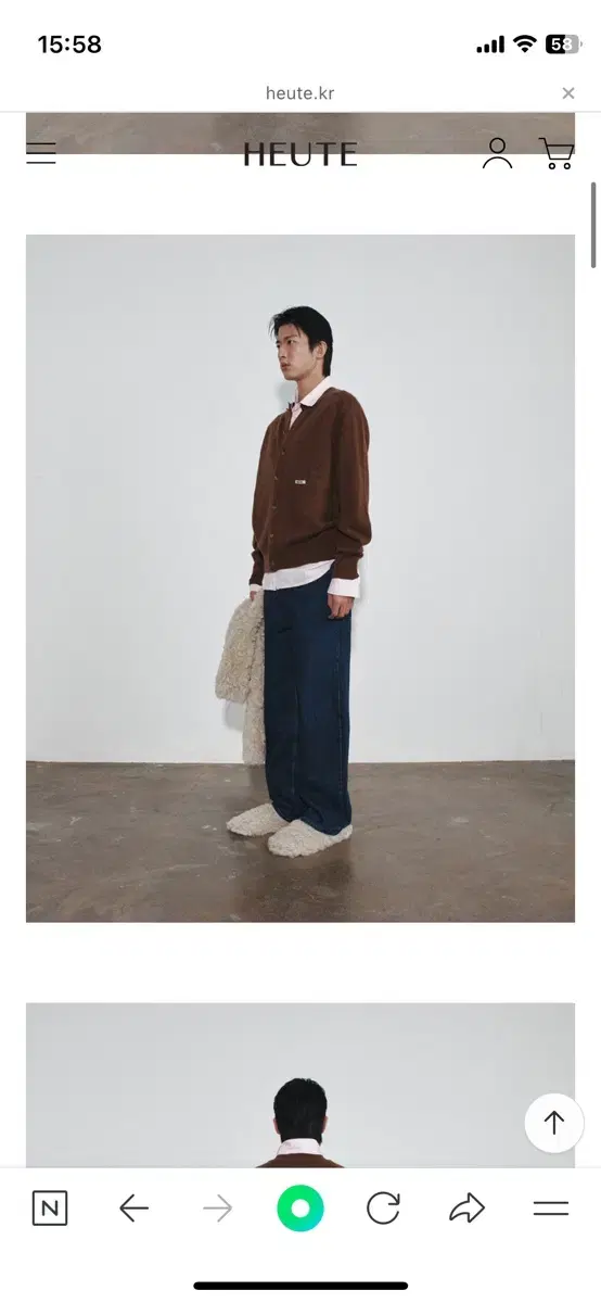 호이테 RONAN WOOL CROP KNIT CARDIGAN M