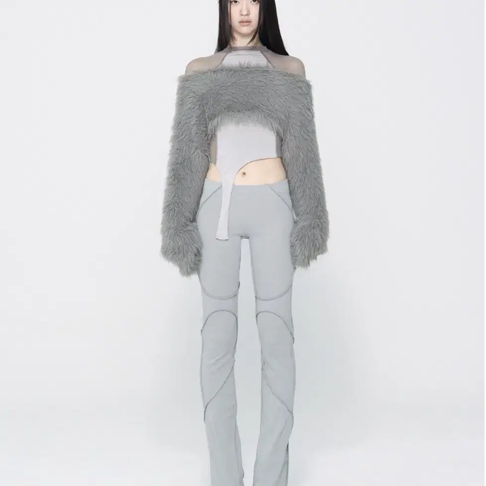 Bonnae Fur knit bolero (Gray)