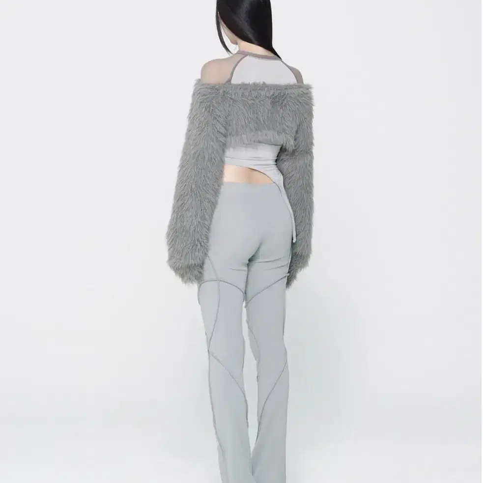 Bonnae Fur knit bolero (Gray)