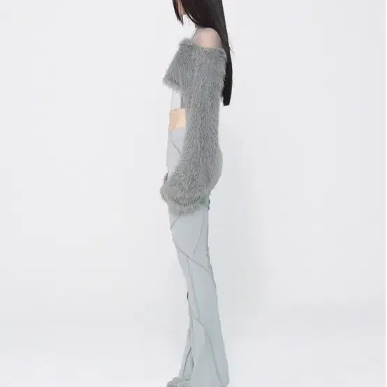 Bonnae Fur knit bolero (Gray)