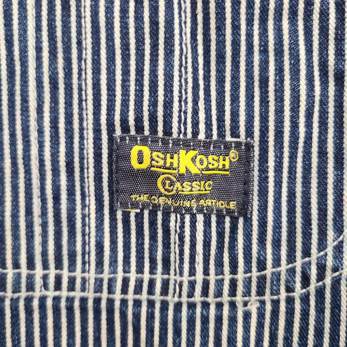 [여성66 size] OSH KOSH 스트라이프 데님 멜빵 바지 오버롤