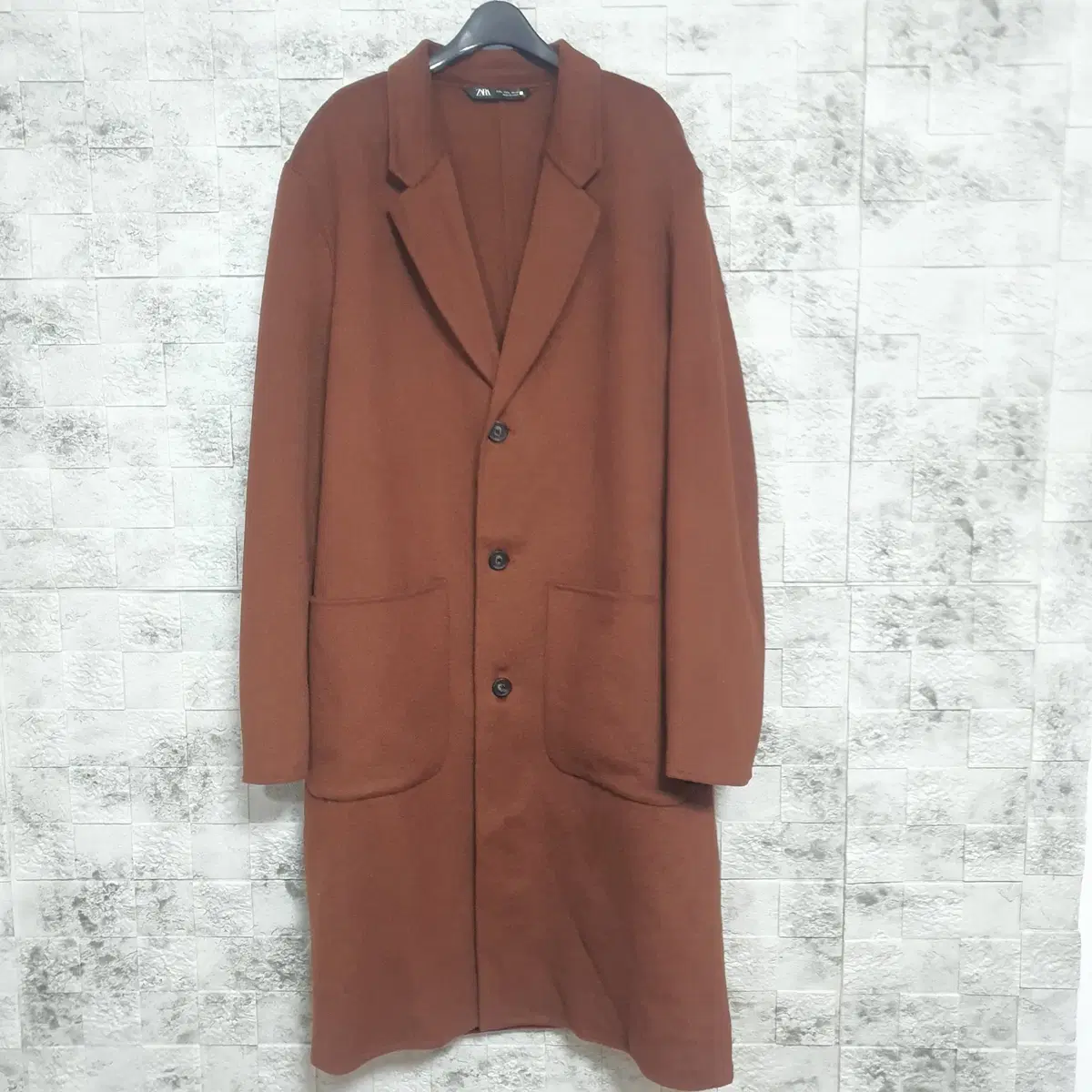 Zara Men's Wool Blend Brown Coat