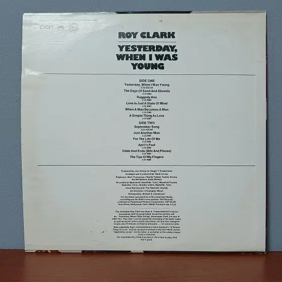 Roy Clark "Yesterday, When I Was Young"