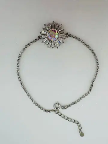 오로라 스톤 꽃 디자인 팔찌