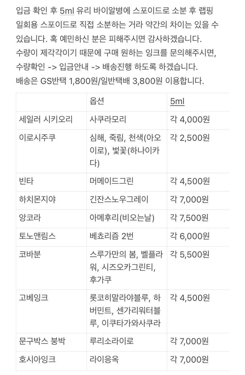 만년필 잉크 코바분 베쵸리즘 앙코라 하치몬지야 고베잉크 분구박스