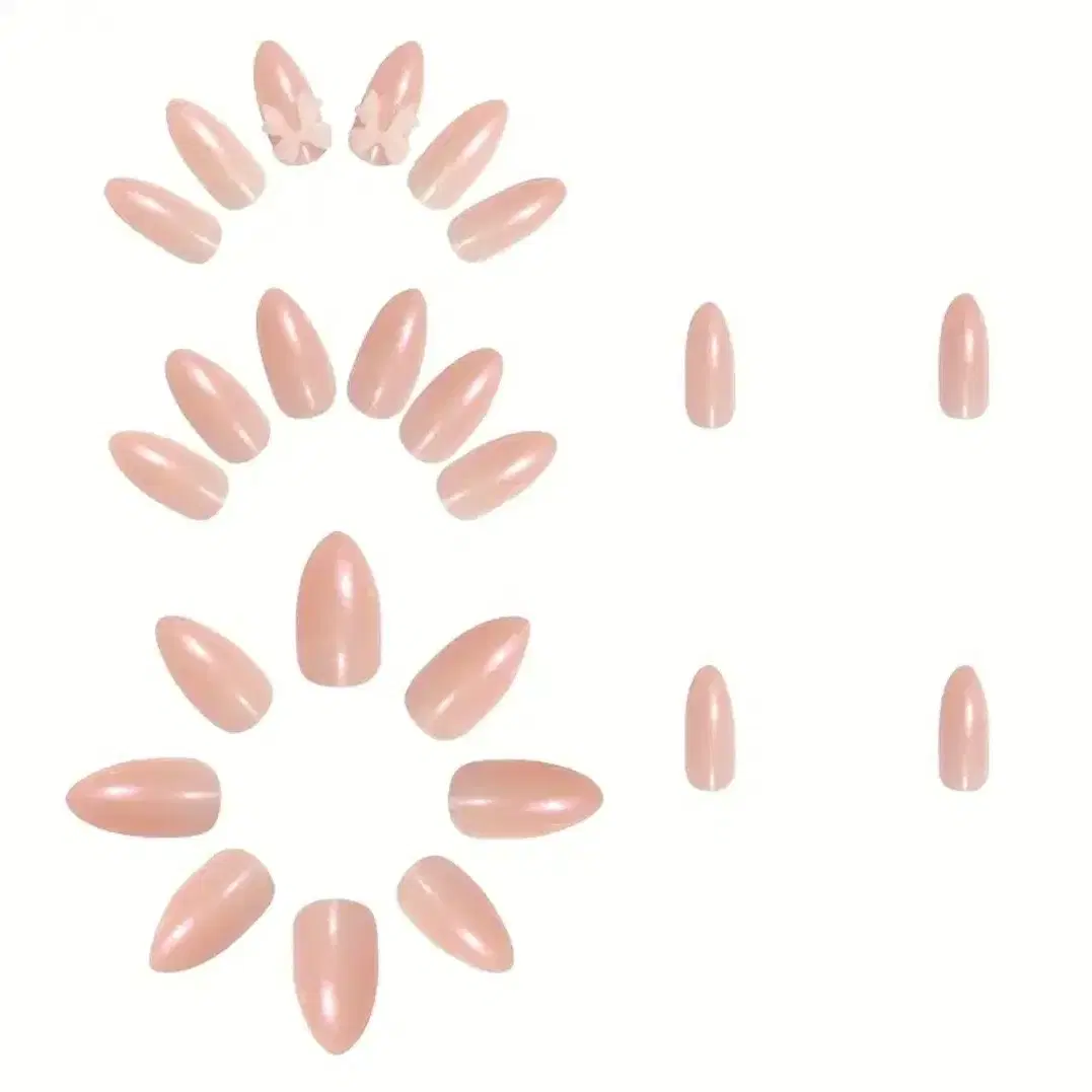 [패스트네일팁] 핑크 파우더 네일팁 24pc