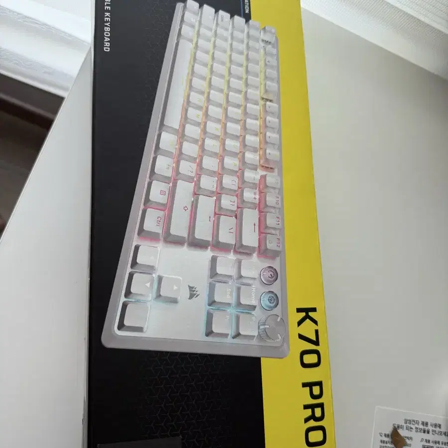 커세어 K70 PRO TKL MGX 화이트 수제 풀윤활(새제품)