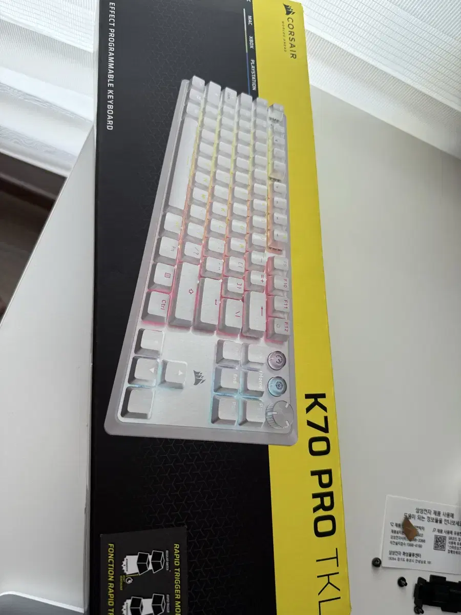 커세어 K70 PRO TKL MGX 화이트 수제 풀윤활(새제품)