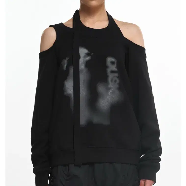 나체 HALTER TIE SWEAT SHIRT BLACK