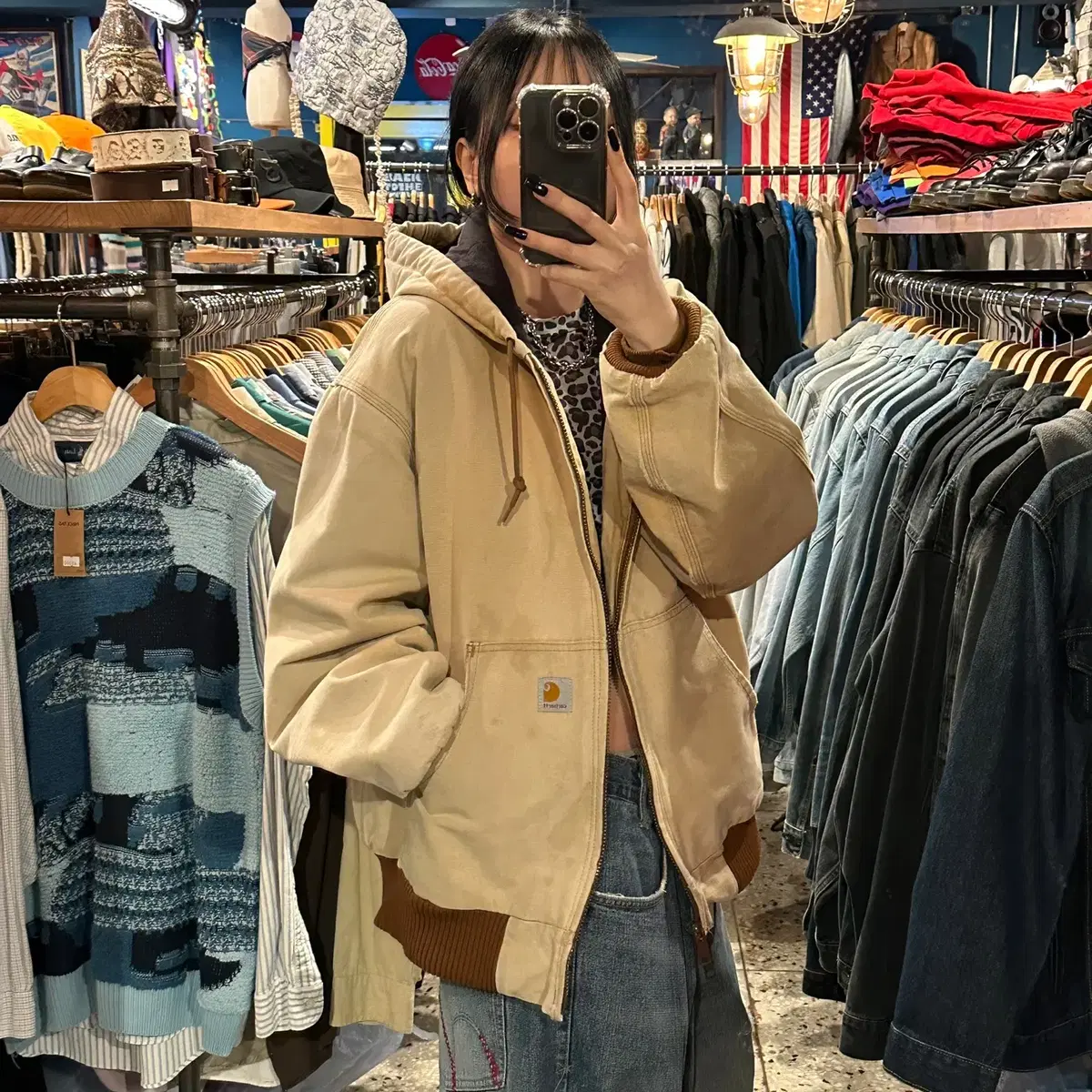 Carhartt 칼하트 디트로이트 후드 워크 자켓