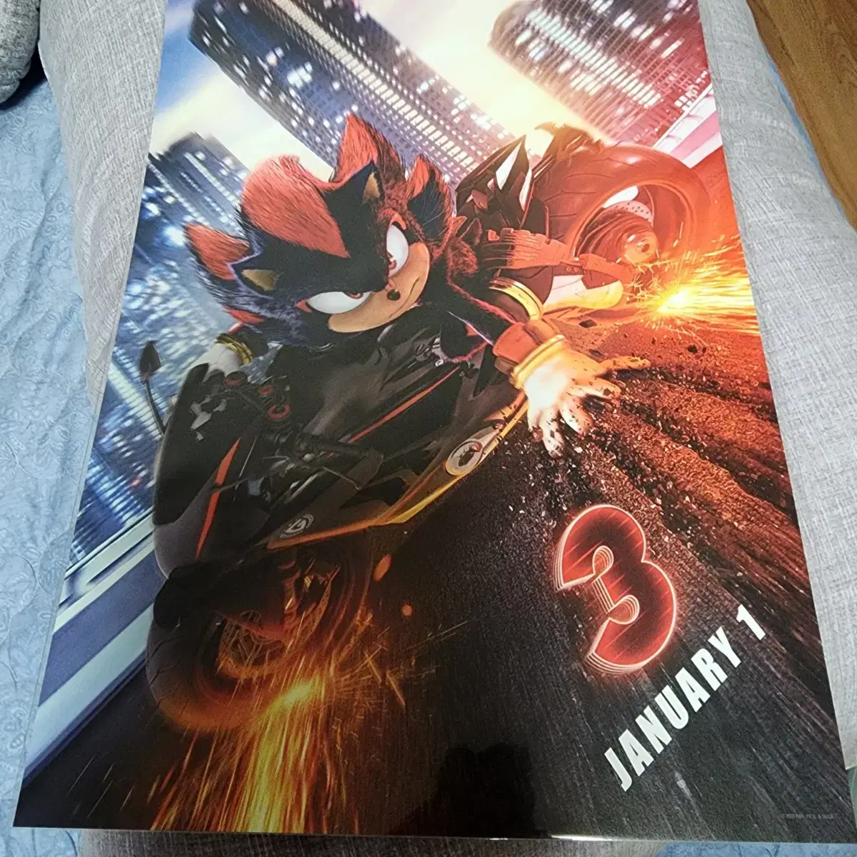 Movie Super Sonic 3 Shadow Bike Version A3 Poster