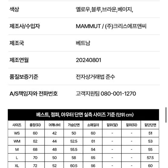 마무트 루프틱 IN 후디드 경량패딩