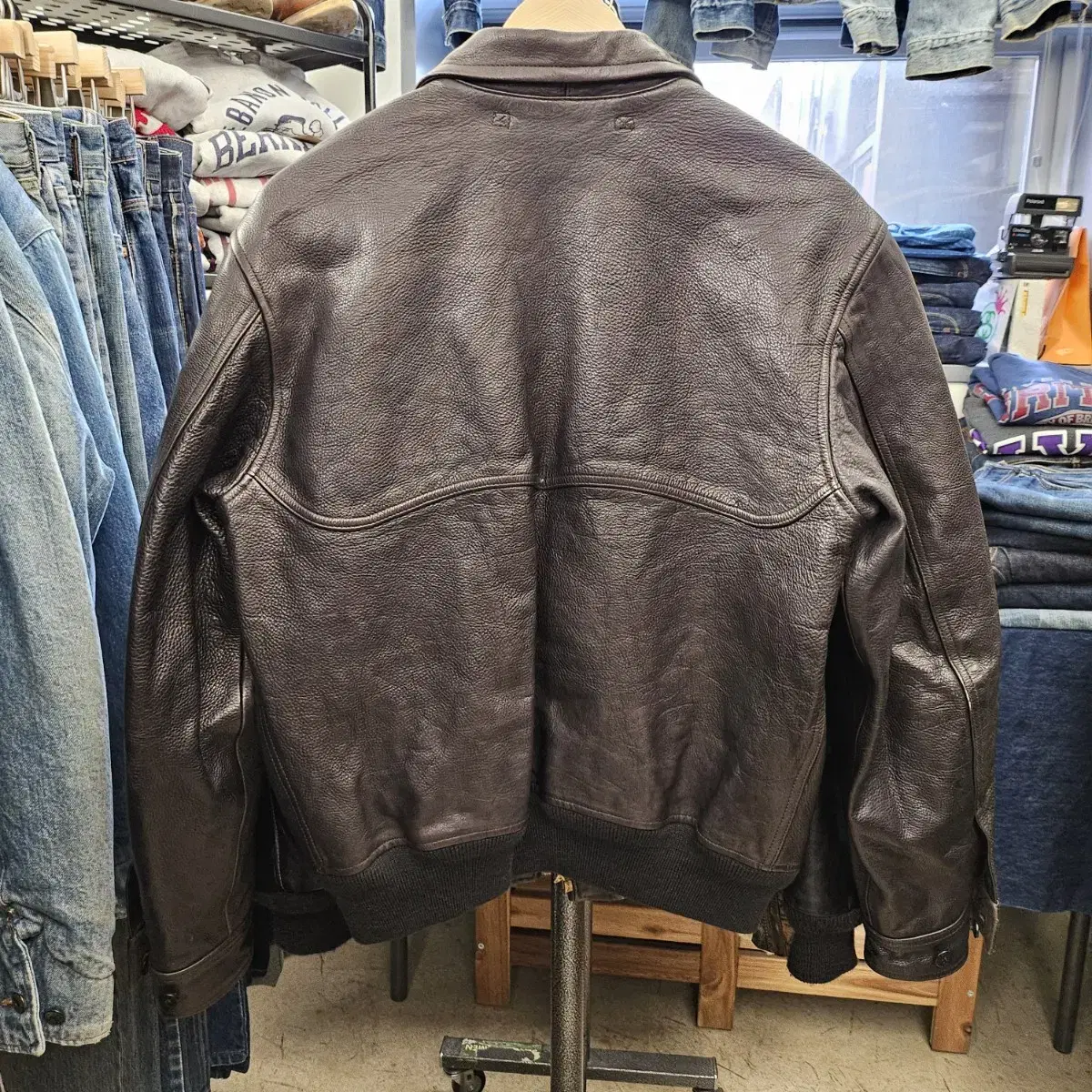 Vtg Double RL "Black Leather Jacket"