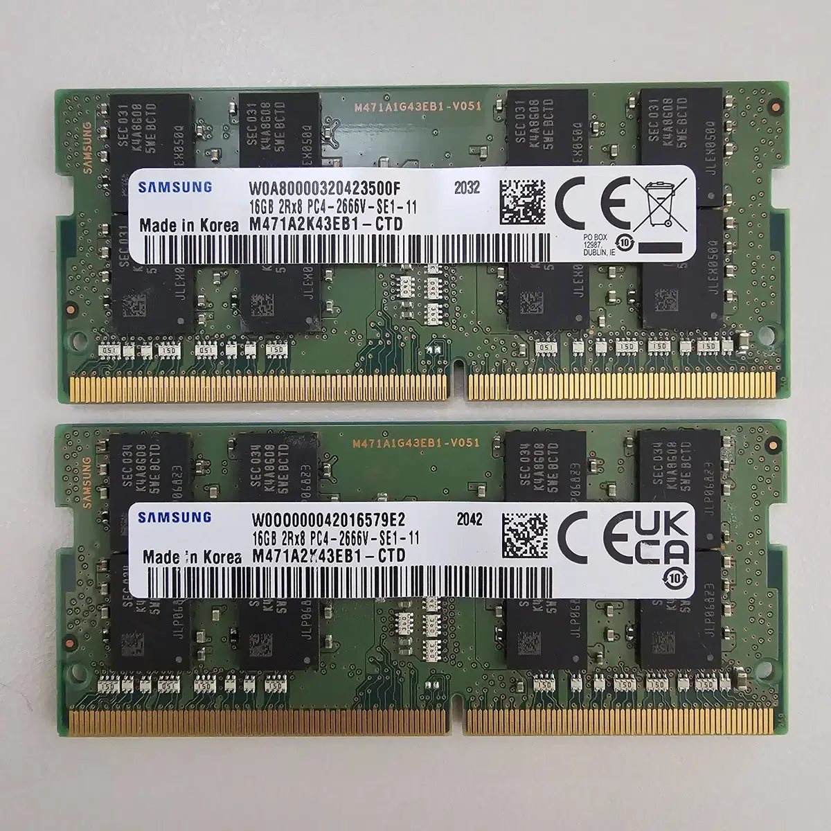 16GB DDR4 노트북용 메모리 2개