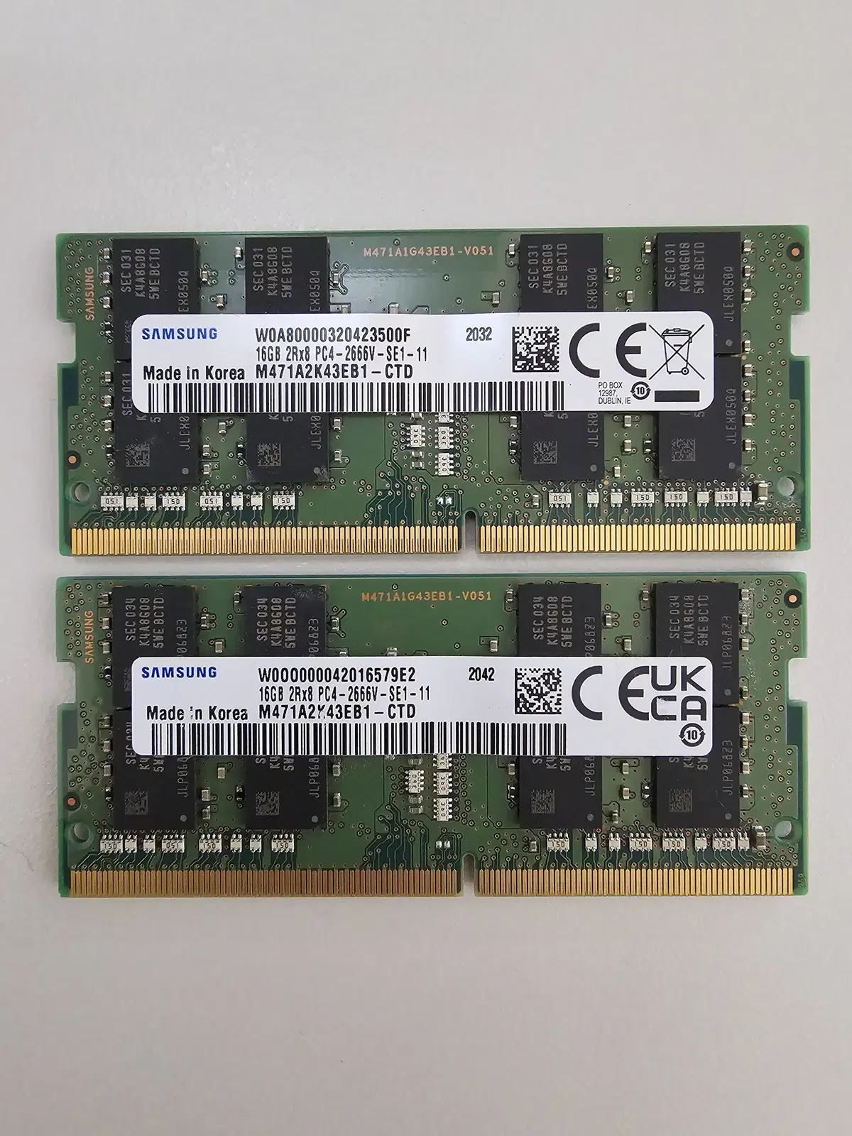 16GB DDR4 노트북용 메모리 2개