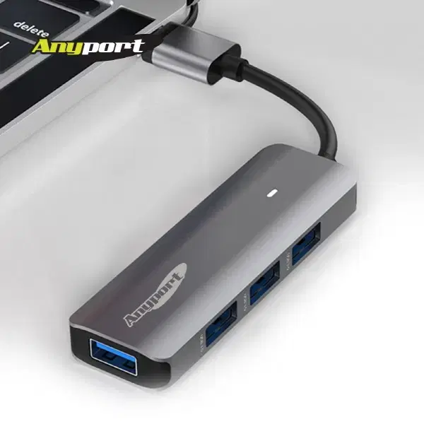 USB 3.0 4포트 멀티허브 (Type-C 지원, 메탈바디)