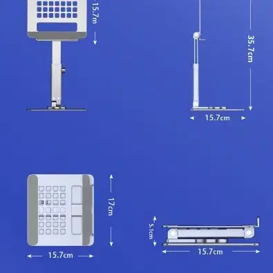 360도 회전 알루미늄 테블릿 스탠드 접이식 조절 가능 책상 홀더