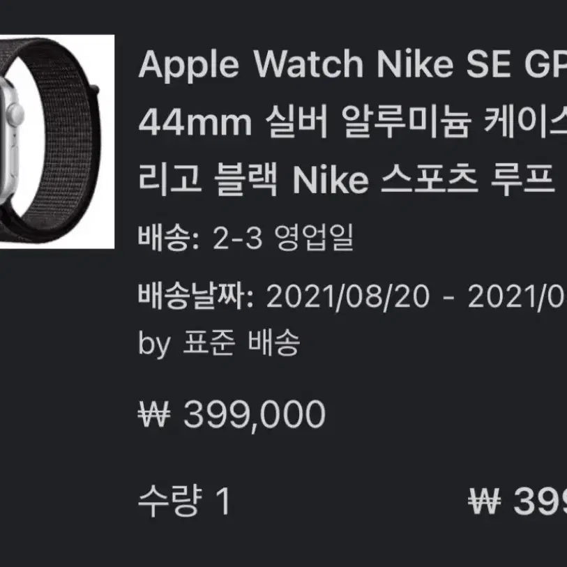 애플워치 Nike SE 44mm 실버